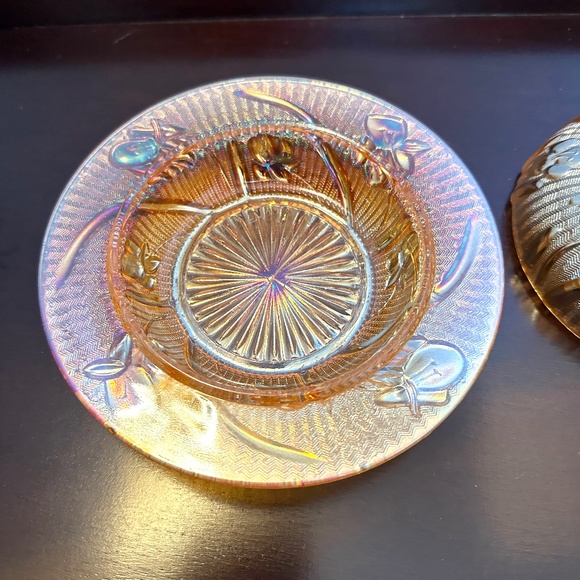 1950s Jeannette Glass Company Iris butter dish & cover - Picture 3 of 7